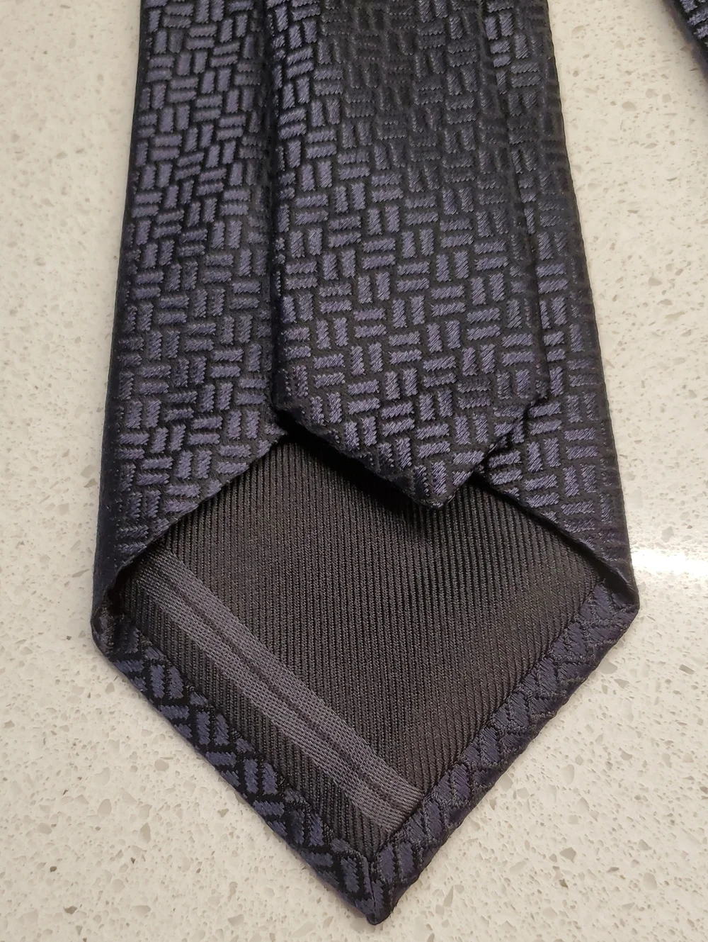 ZEGNA 100% Silk Men's Black Geometric Woven Tie